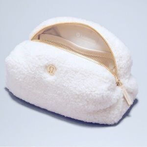Lululemon Athletica White Cosmetic Bag Plush Design